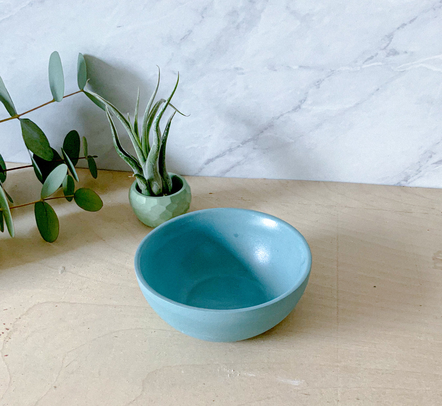 Handmade Concrete Bowl - Kitchen Bathroom Storage Dish Modern Catchall Artisan Home Decor