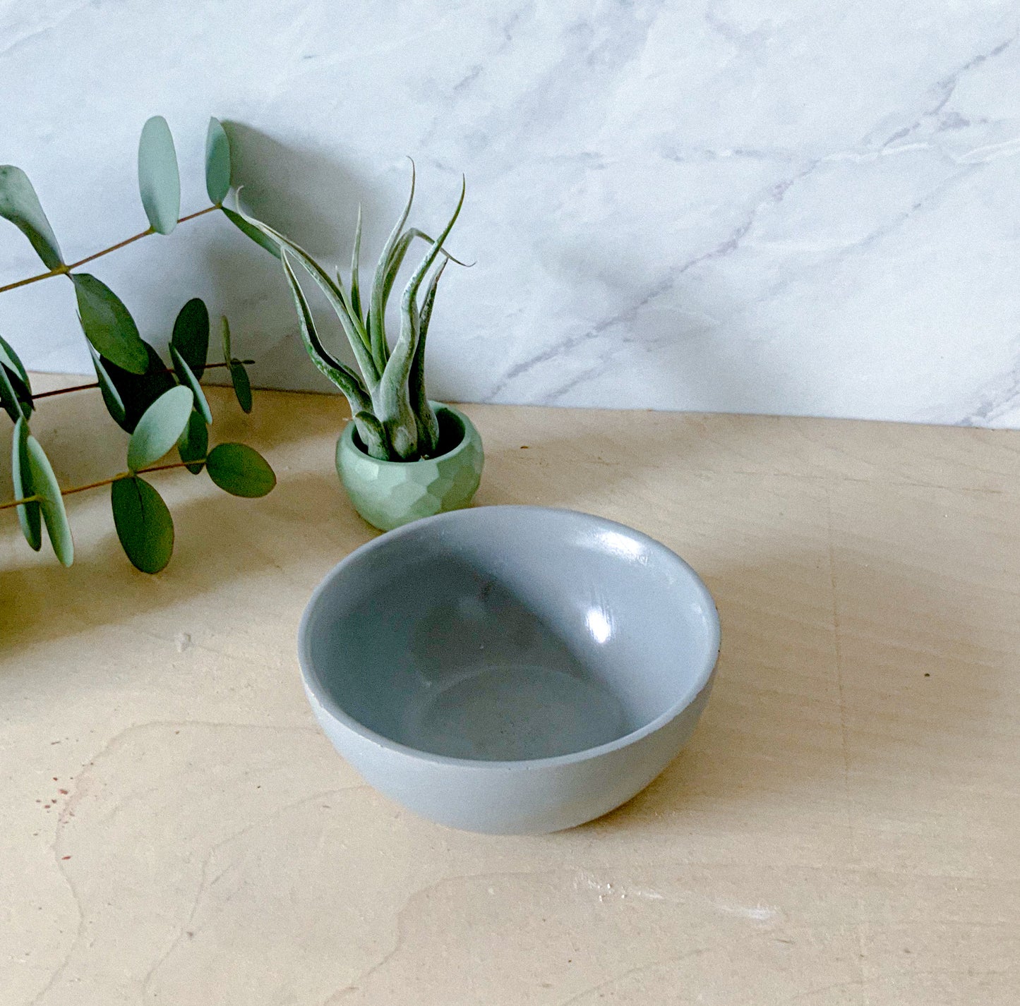 Handmade Concrete Bowl - Kitchen Bathroom Storage Dish Modern Catchall Artisan Home Decor