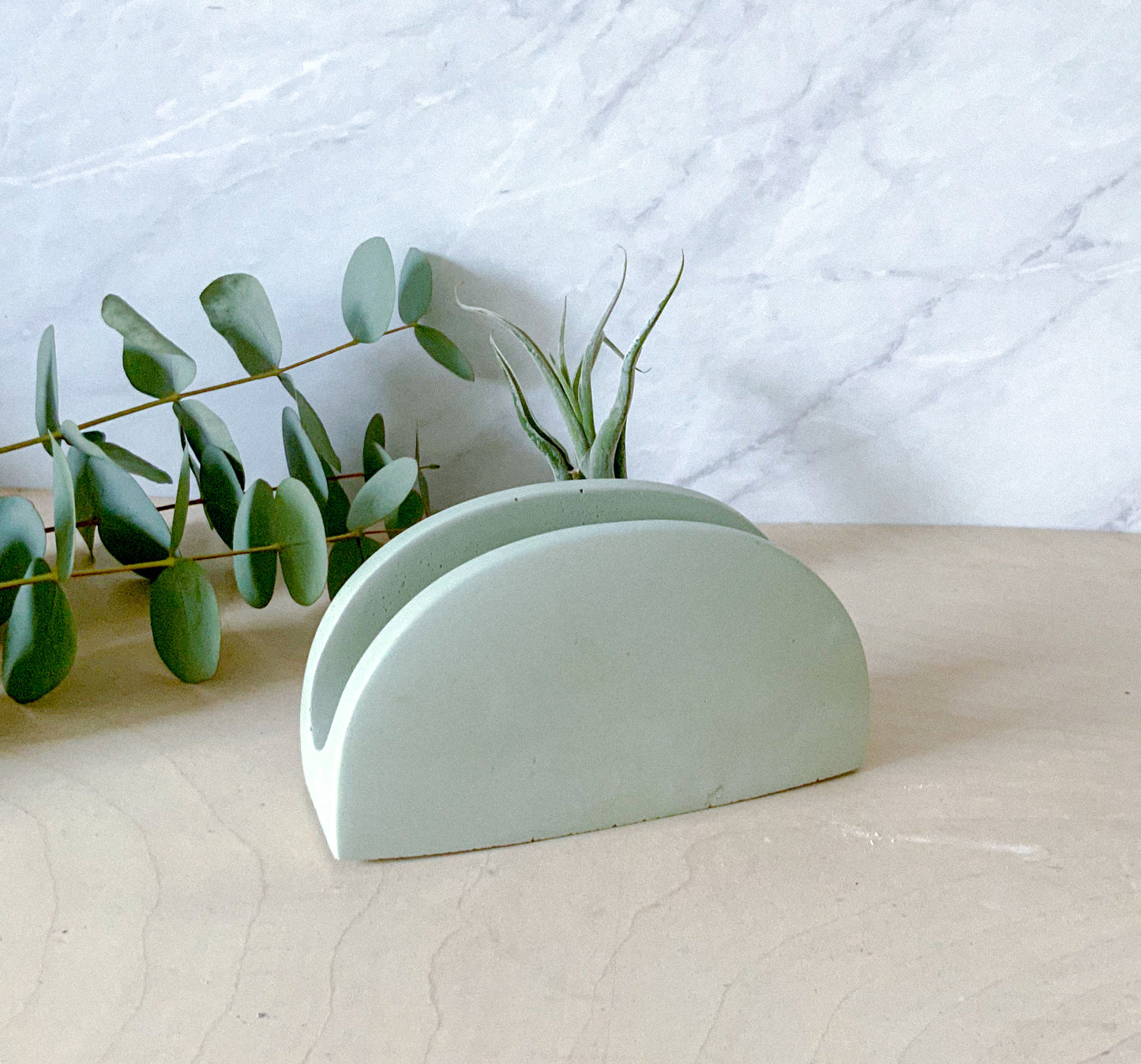 Handmade Concrete Napkin Holder - Modern Minimalist Kitchen Table Organizer Functional Art Decor