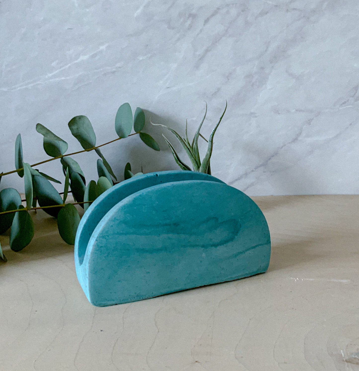 Handmade Concrete Napkin Holder - Modern Minimalist Kitchen Table Organizer Functional Art Decor
