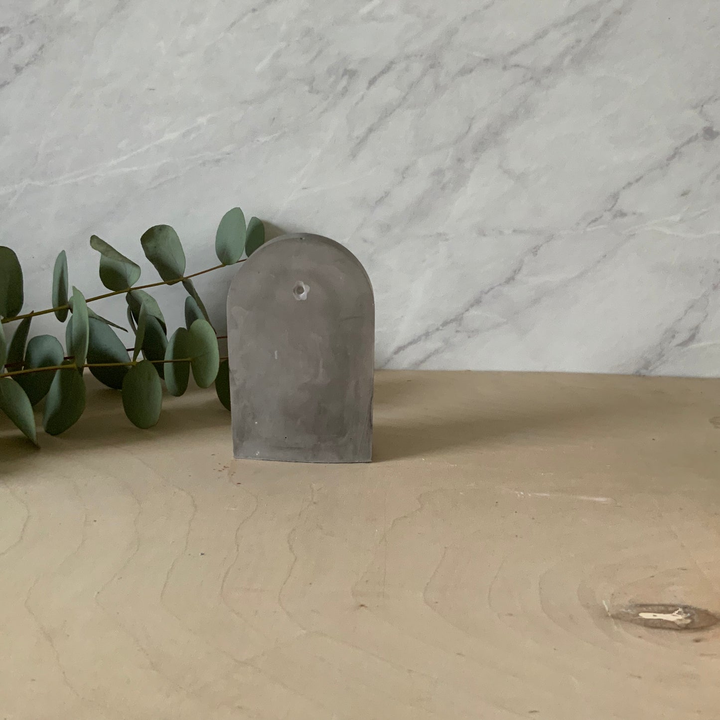 Arch Niche Tea Light Holder - Minimalist Gypsum Cement Wall Shelf