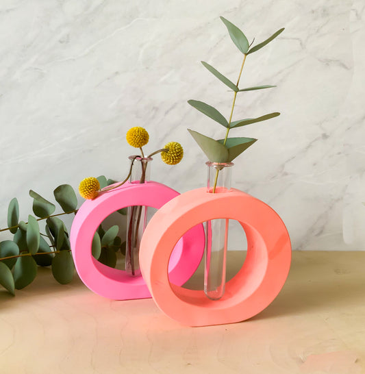 Neon Oval Propagation Station Modern Bud Vase