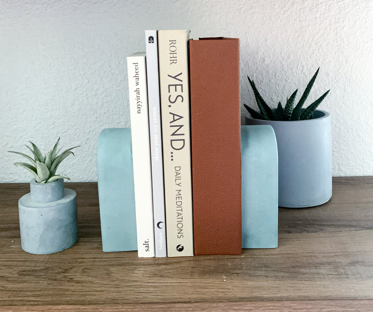 Colorful Cement Arch Bookend Set for Modern Homes and Minimalist Decor