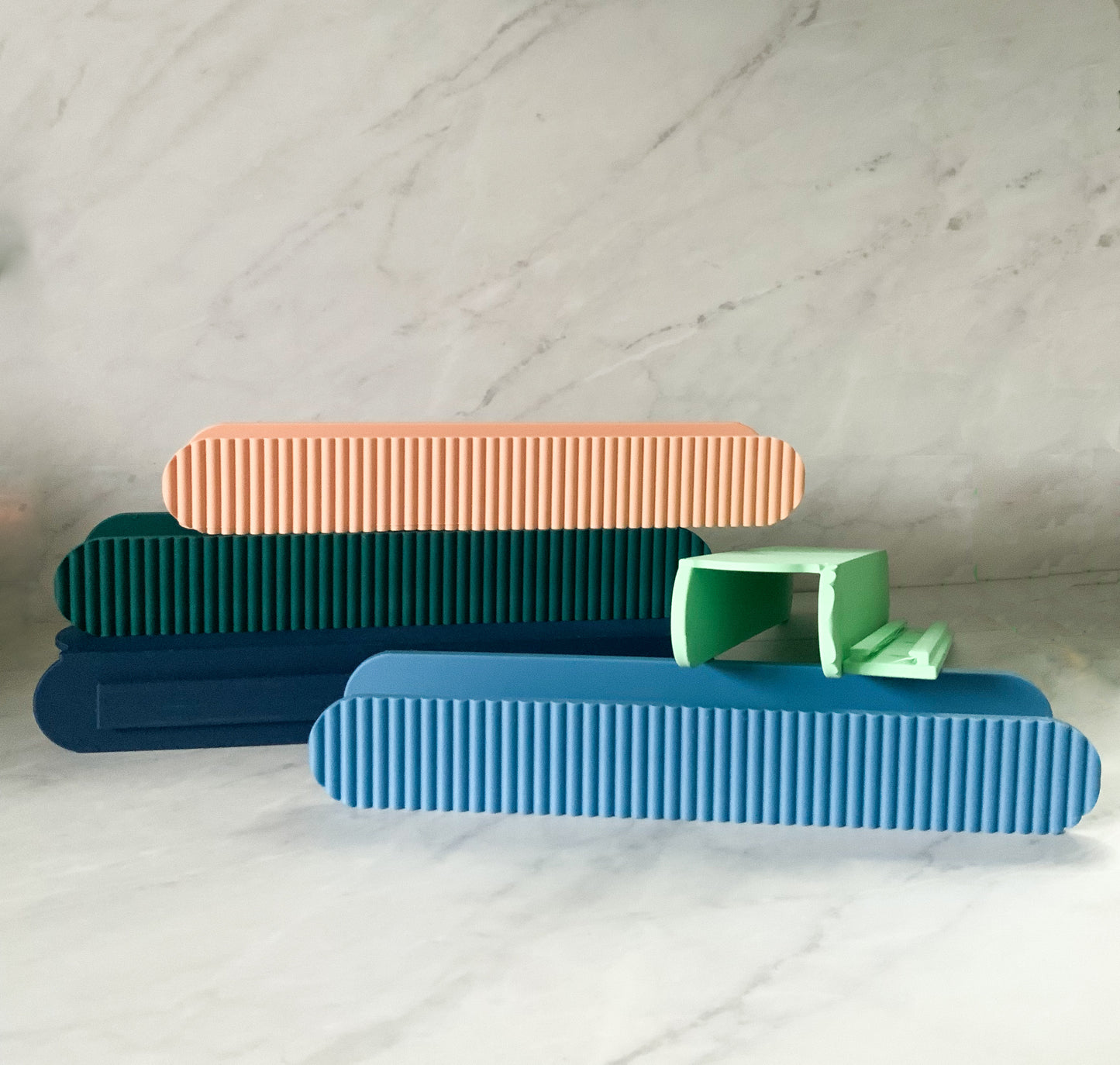 Reversible Fluted Wall Shelf - 6" & 12" Pop Mart Smiski Display Ledge Mini Nordic 3D Printed Collectibles Dovetail Mount