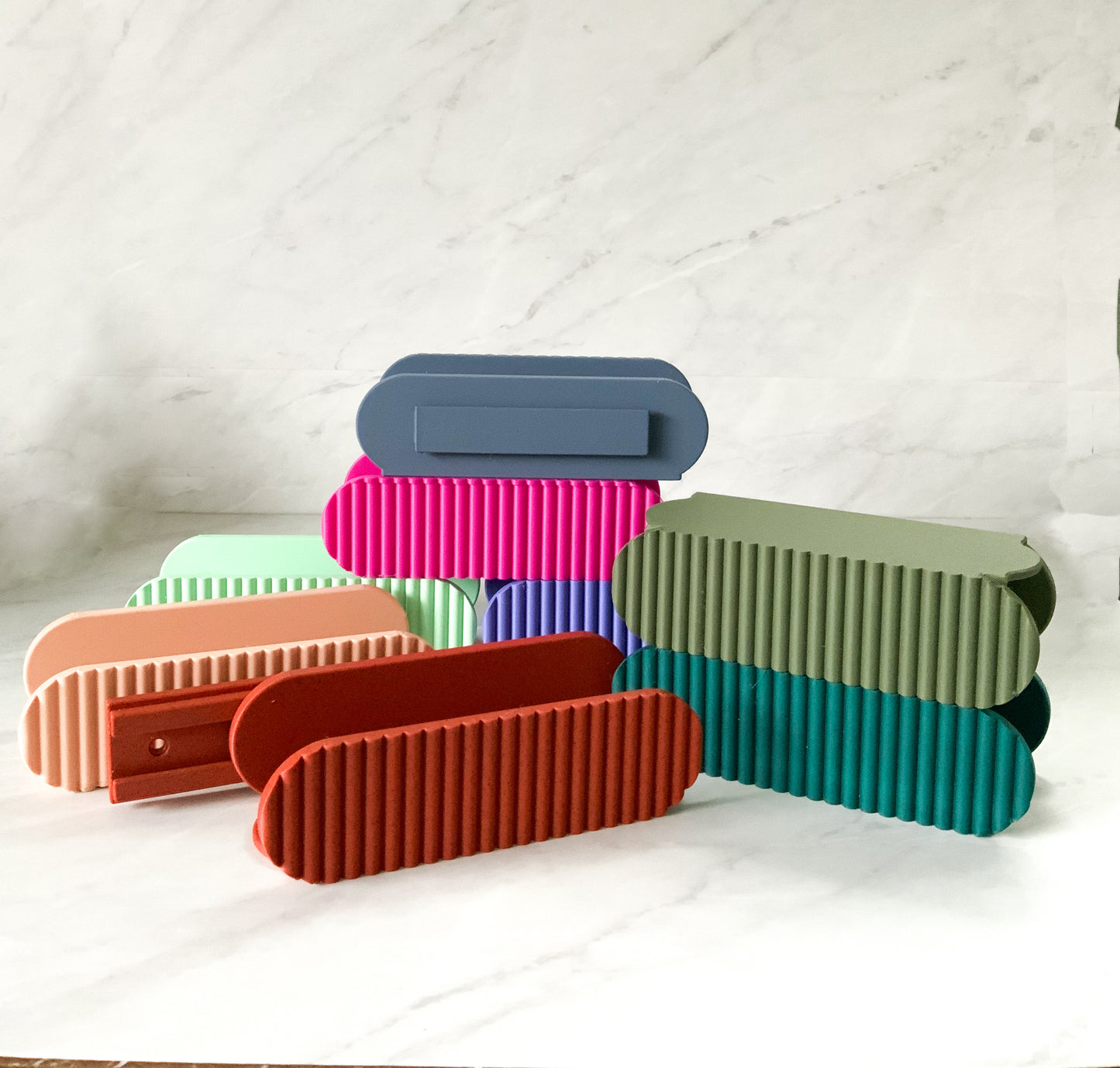 Reversible Fluted Wall Shelf - 6" & 12" Pop Mart Smiski Display Ledge Mini Nordic 3D Printed Collectibles Dovetail Mount