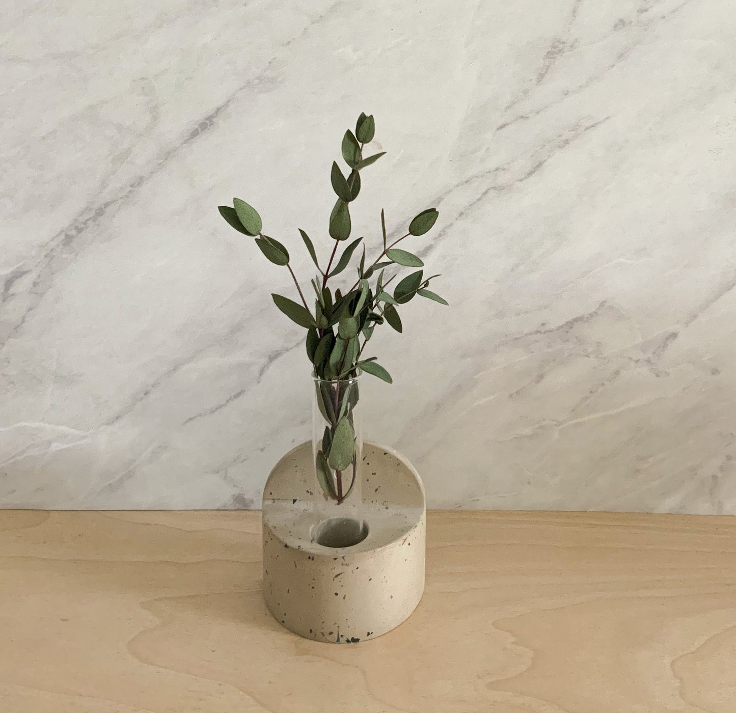 Terrazzo Wall Vase - Arch Hanging Bud Vase, Boho Botanical Decor