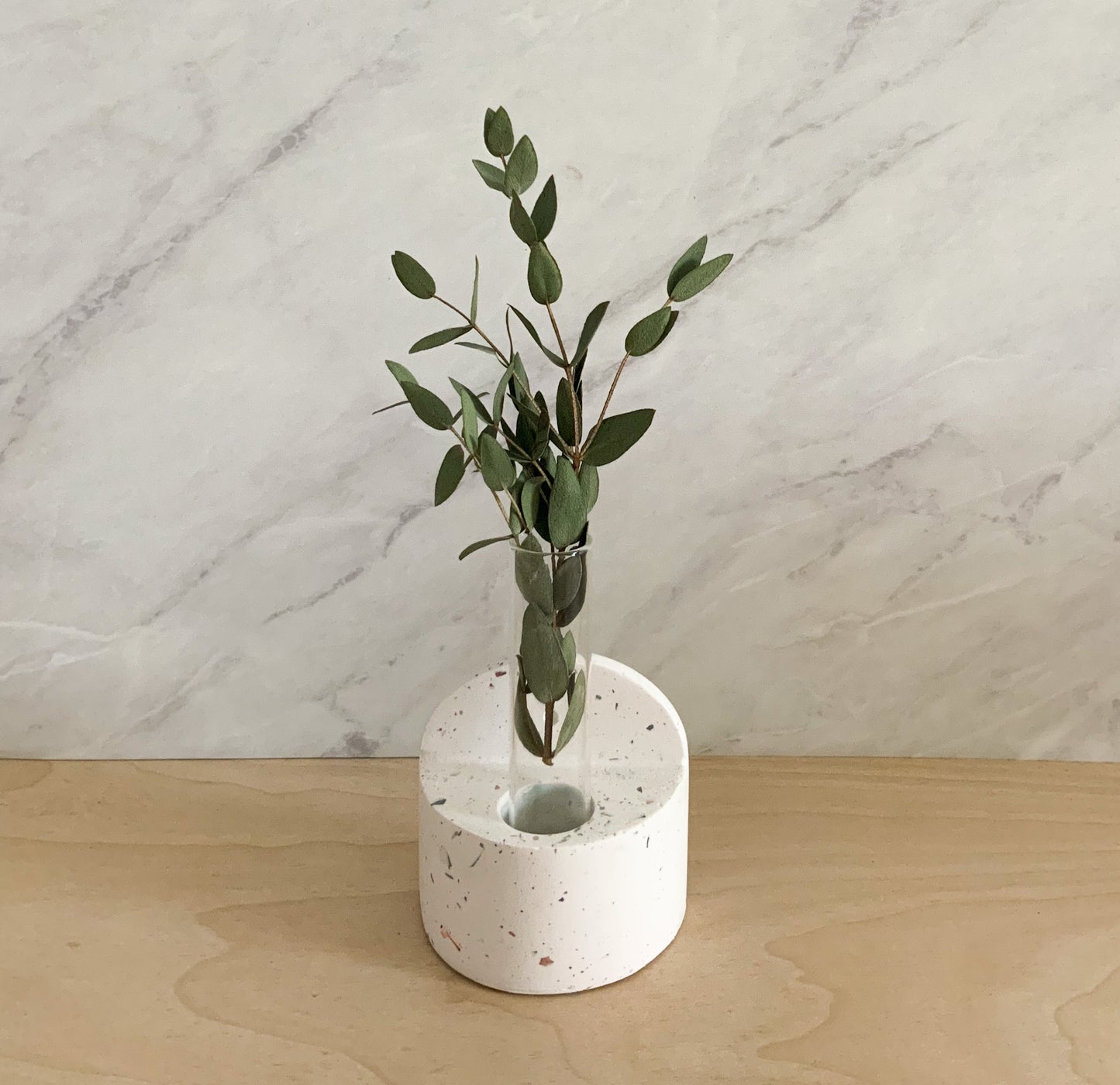Terrazzo Wall Vase - Arch Hanging Bud Vase, Boho Botanical Decor