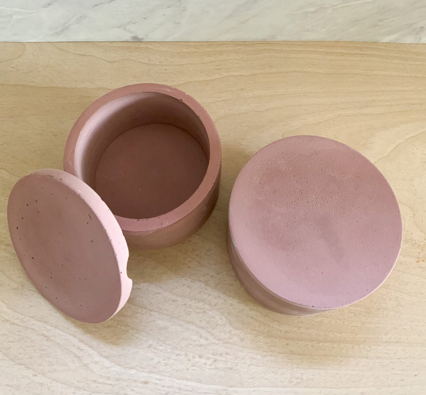 Large Salt Cellar - Modern Handmade Cement Pinch Pot, Kitchen Counter Salt Keeper & Spice Container