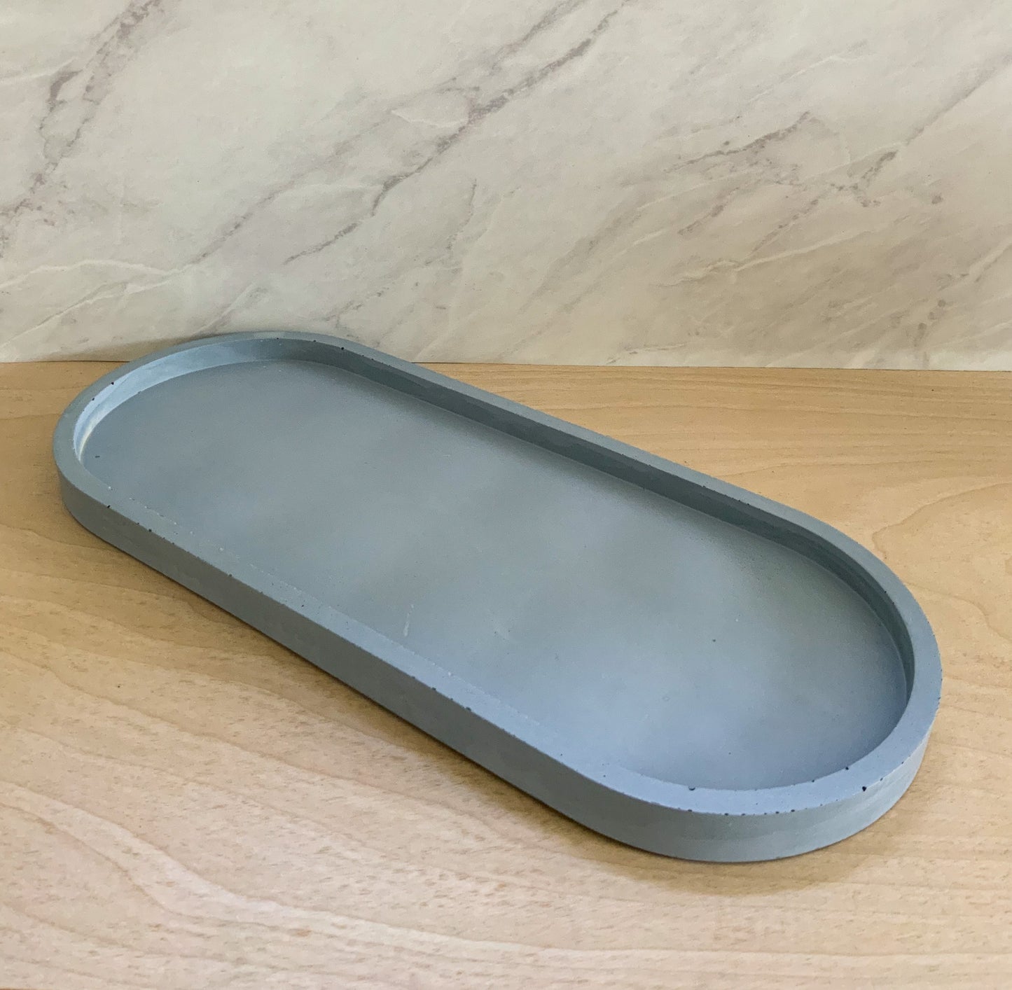 XL Concrete Catch All Tray - Handmade Cement Decorative Tray for Entryway, Coffee Table, Bathroom & Bedside Organization