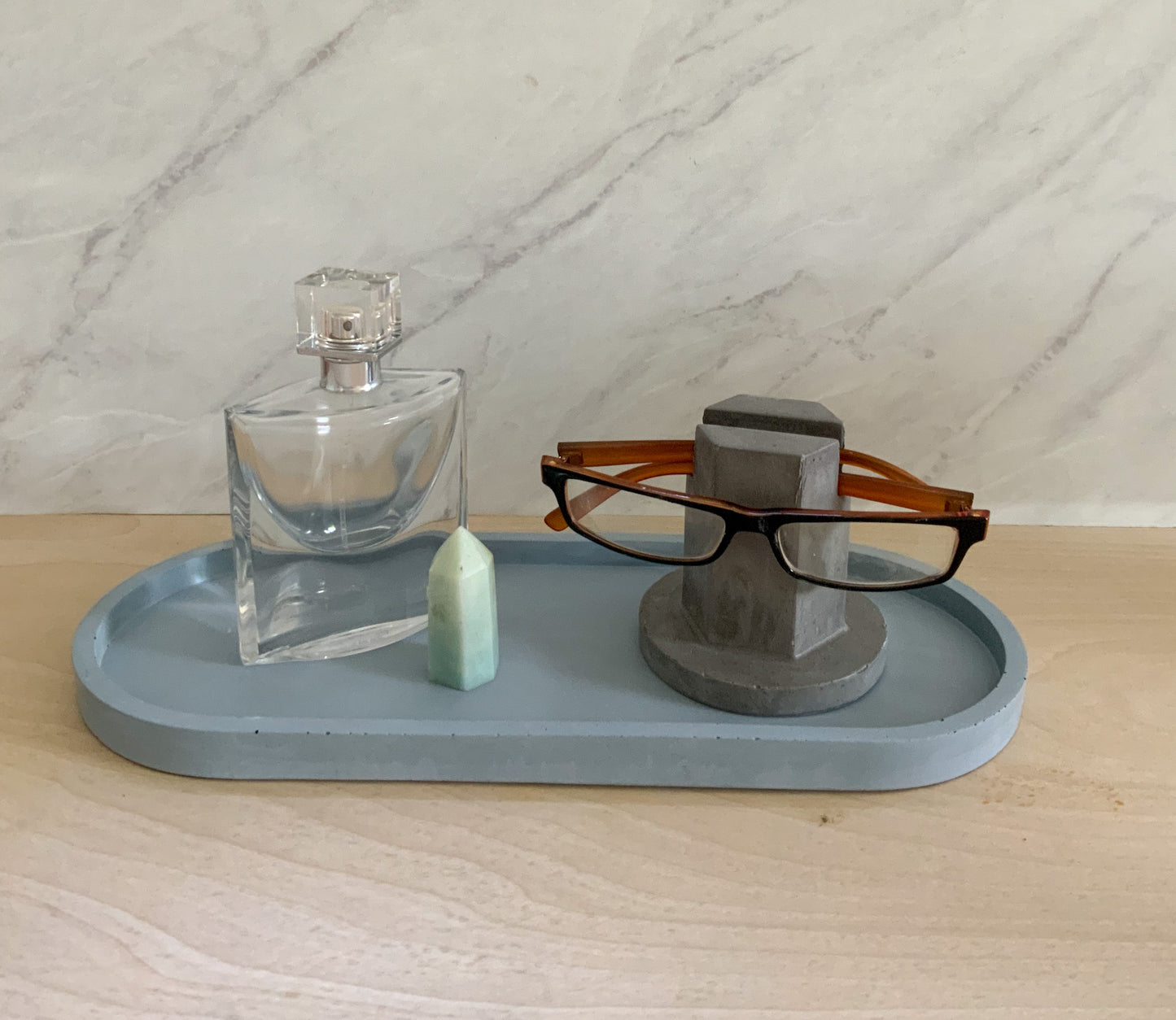 XL Concrete Catch All Tray - Handmade Cement Decorative Tray for Entryway, Coffee Table, Bathroom & Bedside Organization