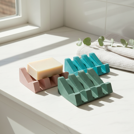 Upright Colorful Concrete Soap Dish
