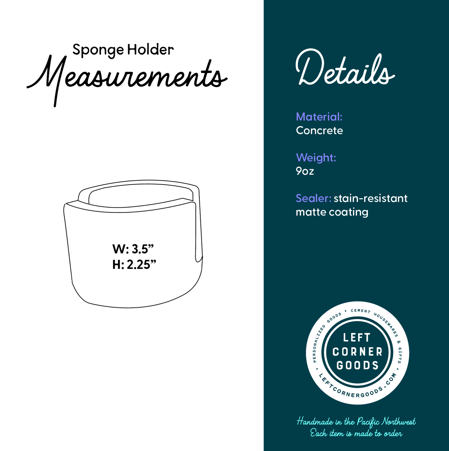 Concrete Sponge Holder: Durable, Stylish Kitchen Organizer for Countertop Dish Storage