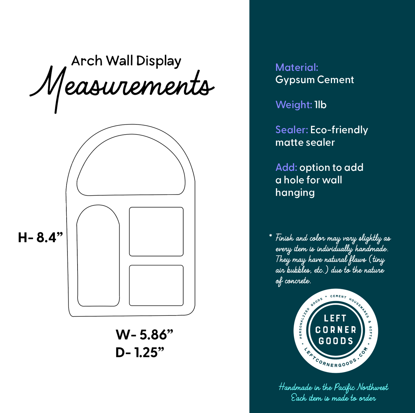 Minimalist Cement Arch Wall Smiski Display Shelf for Mini Figures, Modern Wall Decor