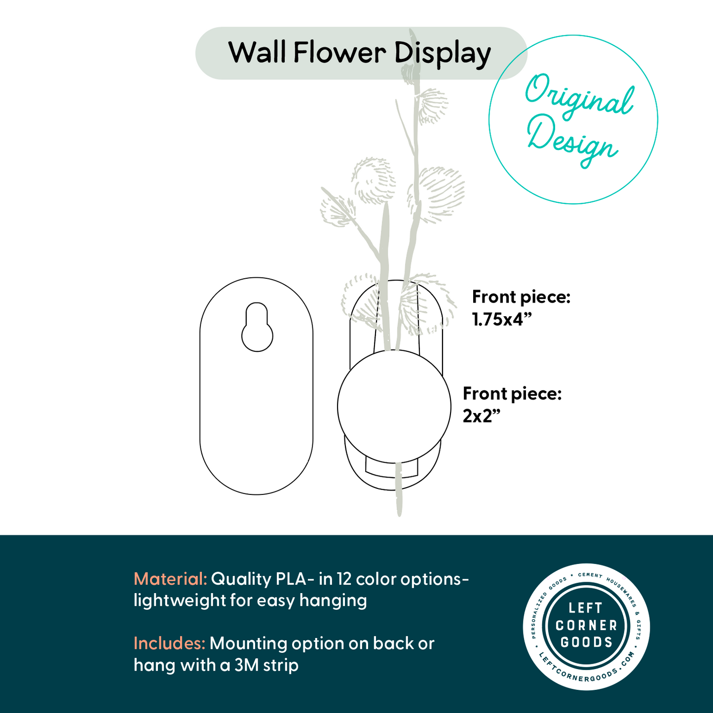 Fluted Wall Vase for Dried Flowers | Modern Sculptural 3D Printed Stem Decor | Anthropologie Style Minimalist Art