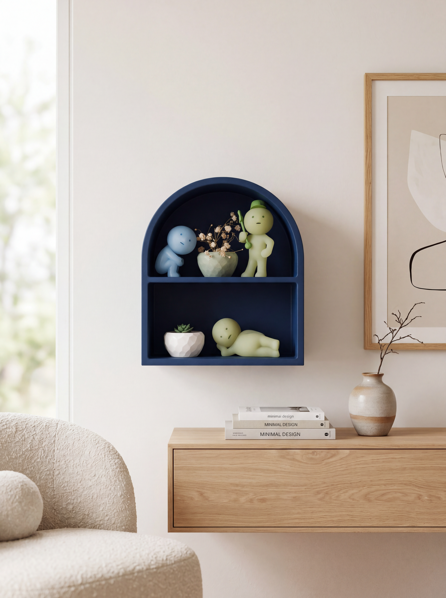 Arch Display Shelf | Floating Curio Shelf | 3D Printed Modern Home Accent