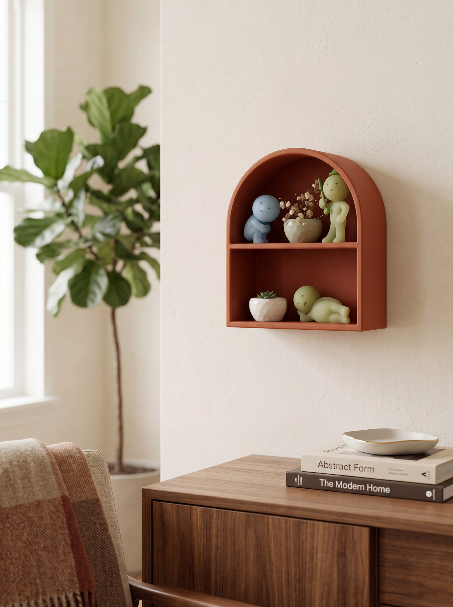 Arch Display Shelf | Floating Curio Shelf | 3D Printed Modern Home Accent
