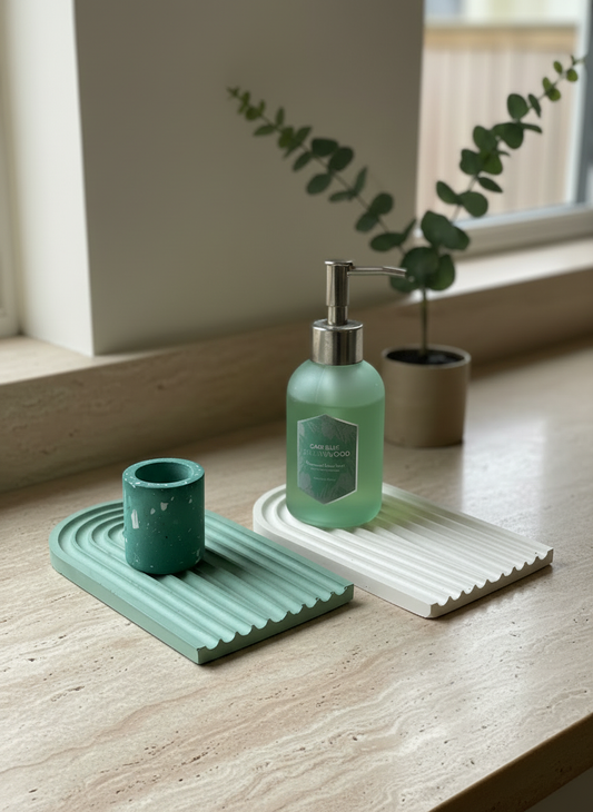 Minimalist Arch Concrete Tray: Nordic-Inspired Catchall for Modern Home Decor