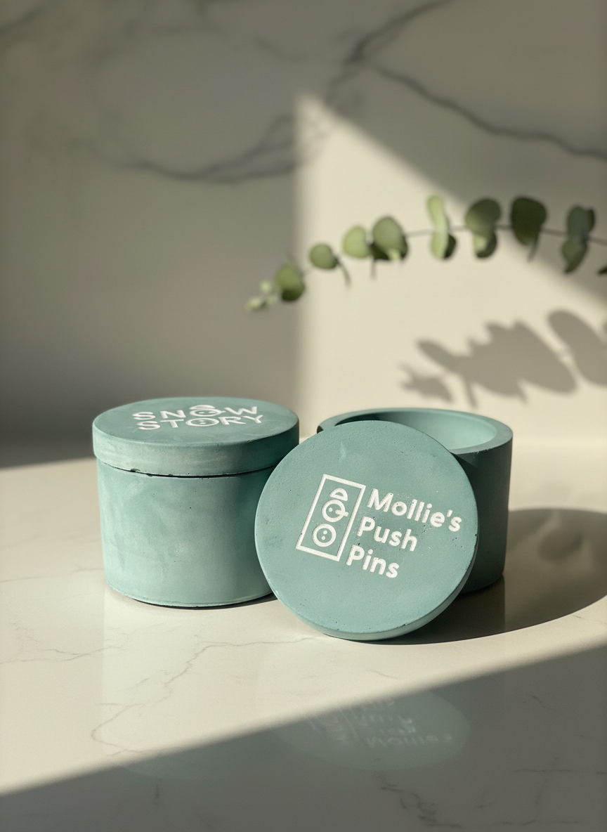 Personalized Storage Container | Gypsum Cement Pinch Pot | Jewelry Storage