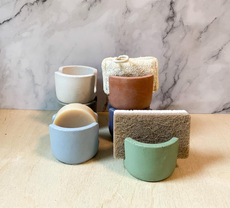 Concrete Sponge Holder: Durable, Stylish Kitchen Organizer for Countertop Dish Storage