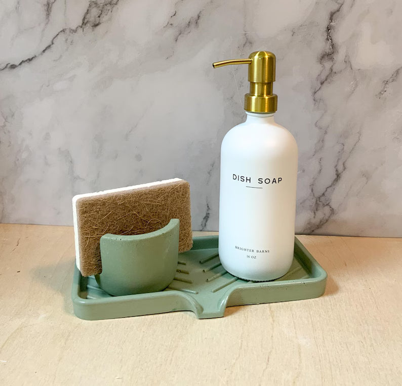 Concrete Sponge Holder: Durable, Stylish Kitchen Organizer for Countertop Dish Storage