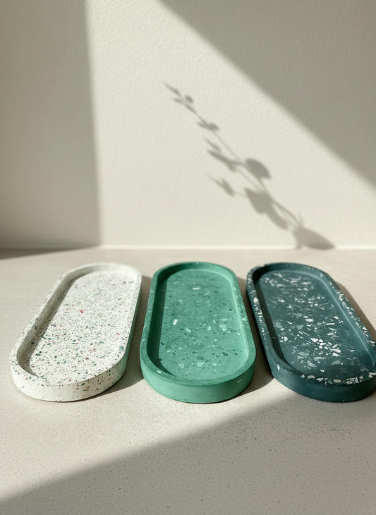 Terrazzo Oval Catch-all Tray Large | Decorative Tray | Pill tray home decor