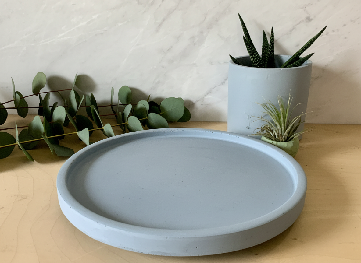 10-inch Concrete Lazy Susan: Kitchen, Bathroom & Home Organization