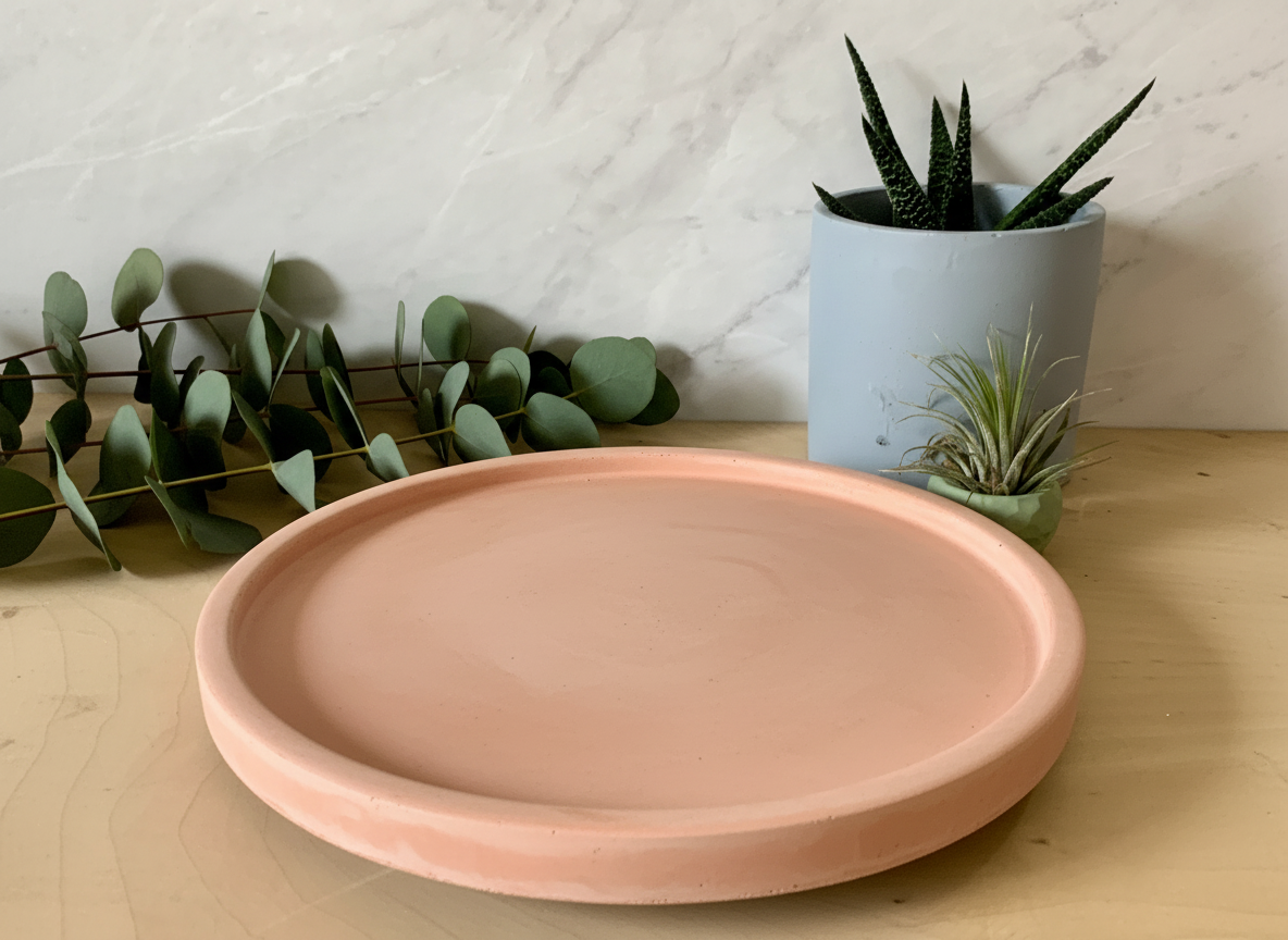 10-inch Concrete Lazy Susan: Kitchen, Bathroom & Home Organization
