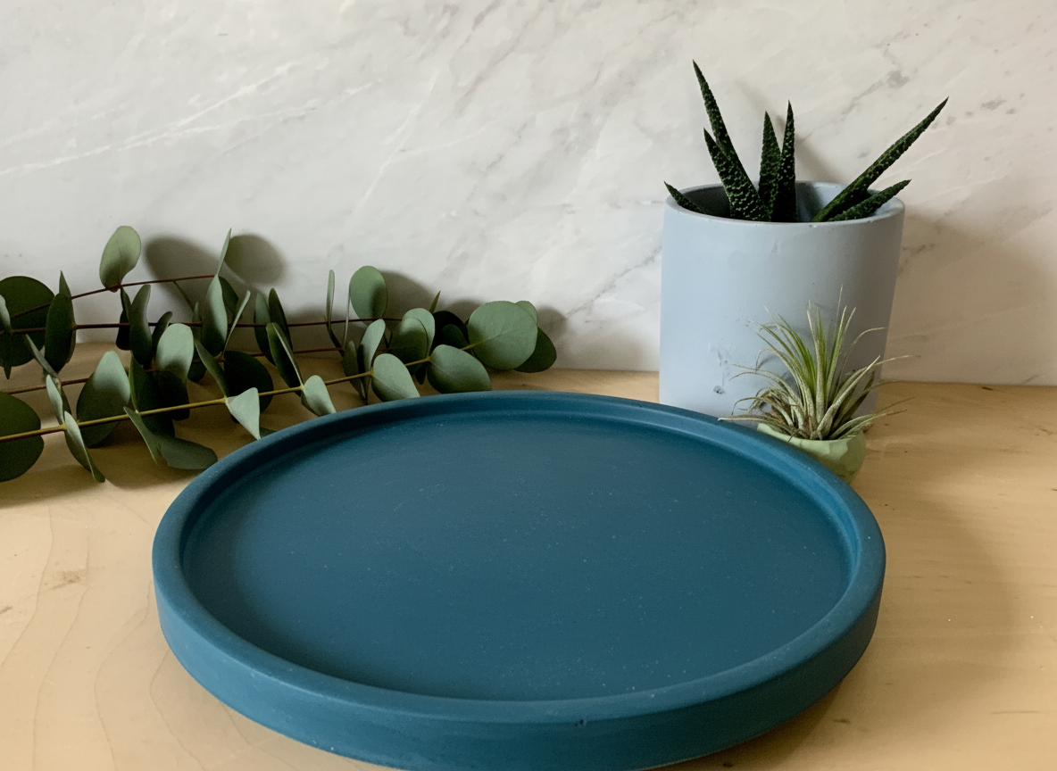 10-inch Concrete Lazy Susan: Kitchen, Bathroom & Home Organization