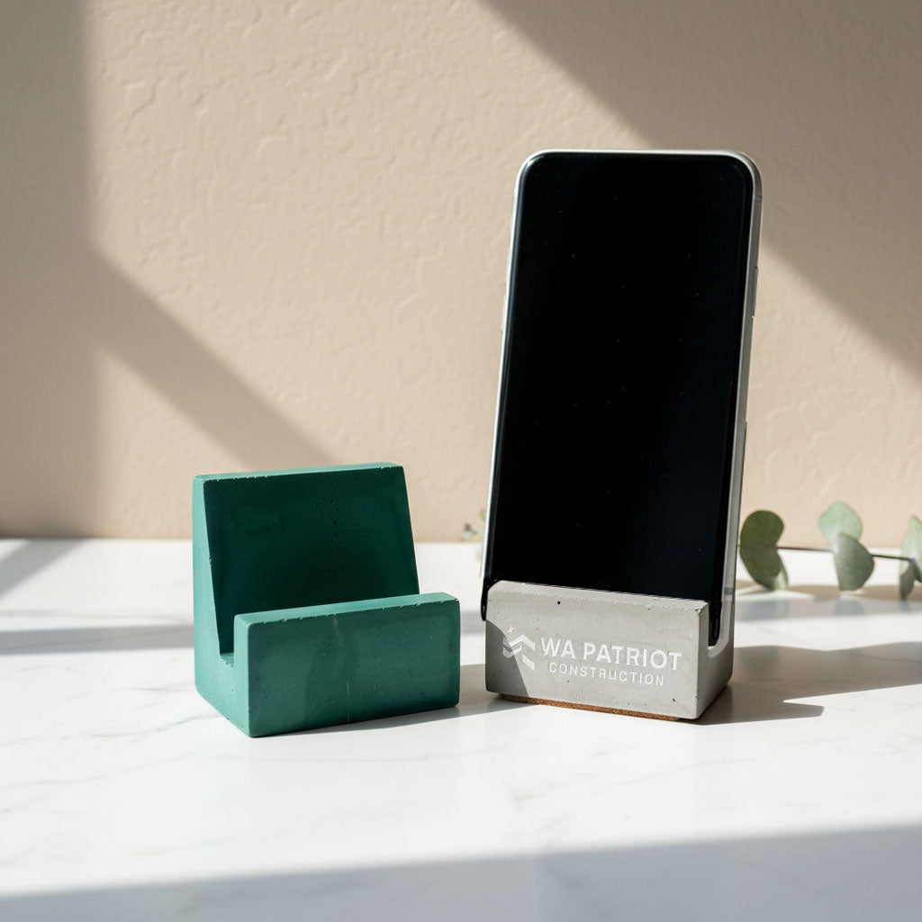 Personalized Mobile Phone Holder/ Cement Concrete Cell Phone Stand/ Cement iPhone stand/ Customized Office Gift | Add your logo