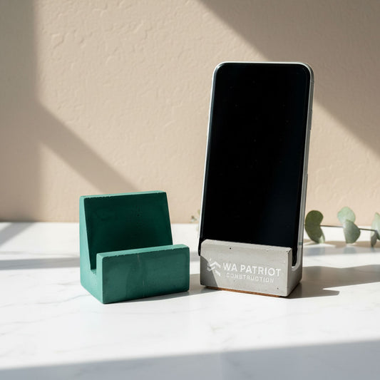 Personalized Mobile Phone Holder/ Cement Concrete Cell Phone Stand/ Cement iPhone stand/ Customized Office Gift | Add your logo