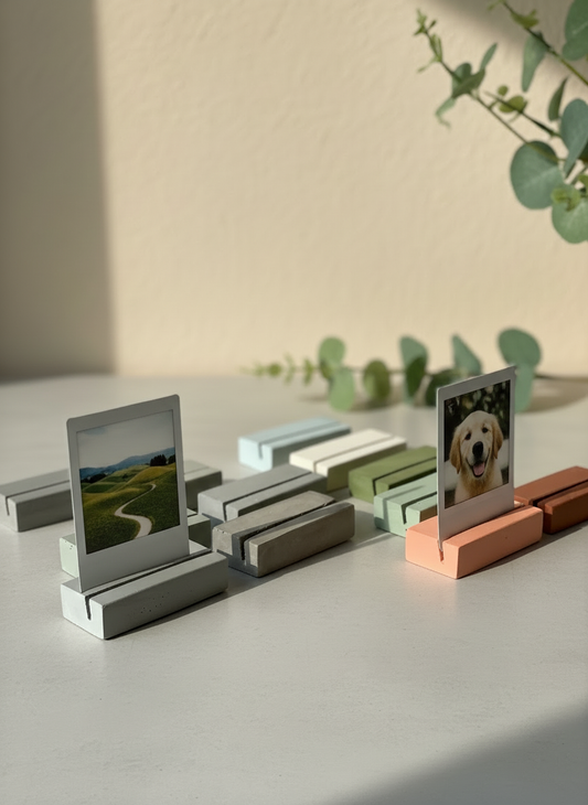 Photo and Business card Holder | photo stand set concrete stone