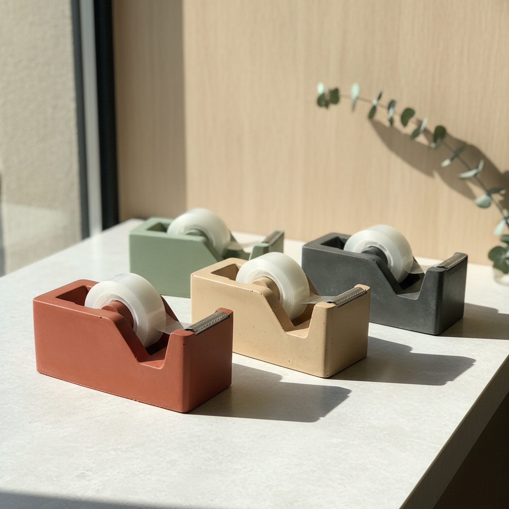 Cement Tape Dispenser | Modern Industrial Office Decor | Unique Concrete Desk Accessory | Stylish and Functional Tape Holder | Office Gift
