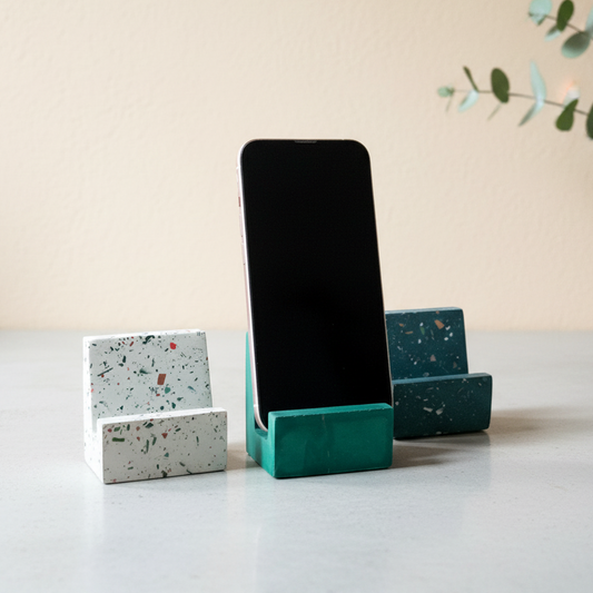 Terrazzo Mobile Phone Holder/ Cement Concrete Cell Phone Stand/ Cement iPhone stand