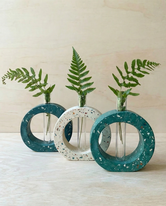 Terrazzo Oval Propagation Station Modern Bud Vase