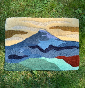 Original hand tufted rug Mount Rainier design