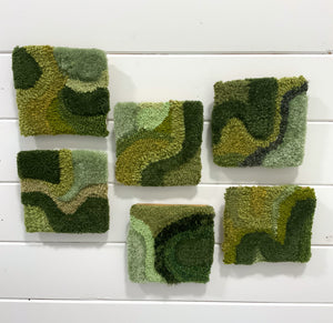 Fiber Wall hanging- collection 3 | Wall Art | Moss Green Wall squares
