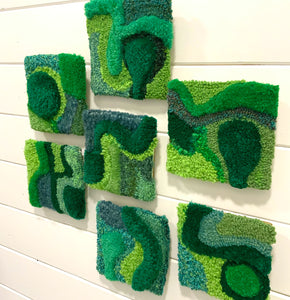 Fiber Wall hanging- collection 2 | Wall Art | Moss Green Wall squares