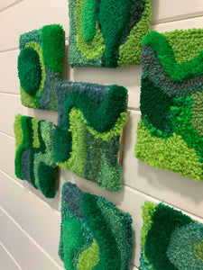 Fiber Wall hanging- collection 2 | Wall Art | Moss Green Wall squares
