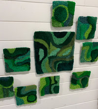 Load image into Gallery viewer, Fiber Wall hanging- collection 2 | Wall Art | Moss Green Wall squares
