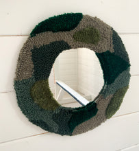 Load image into Gallery viewer, Mossy green wall sculpture round mirror
